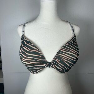 Victoria's Secret Zebra Print Bra - Black and Pink. Size 36DD